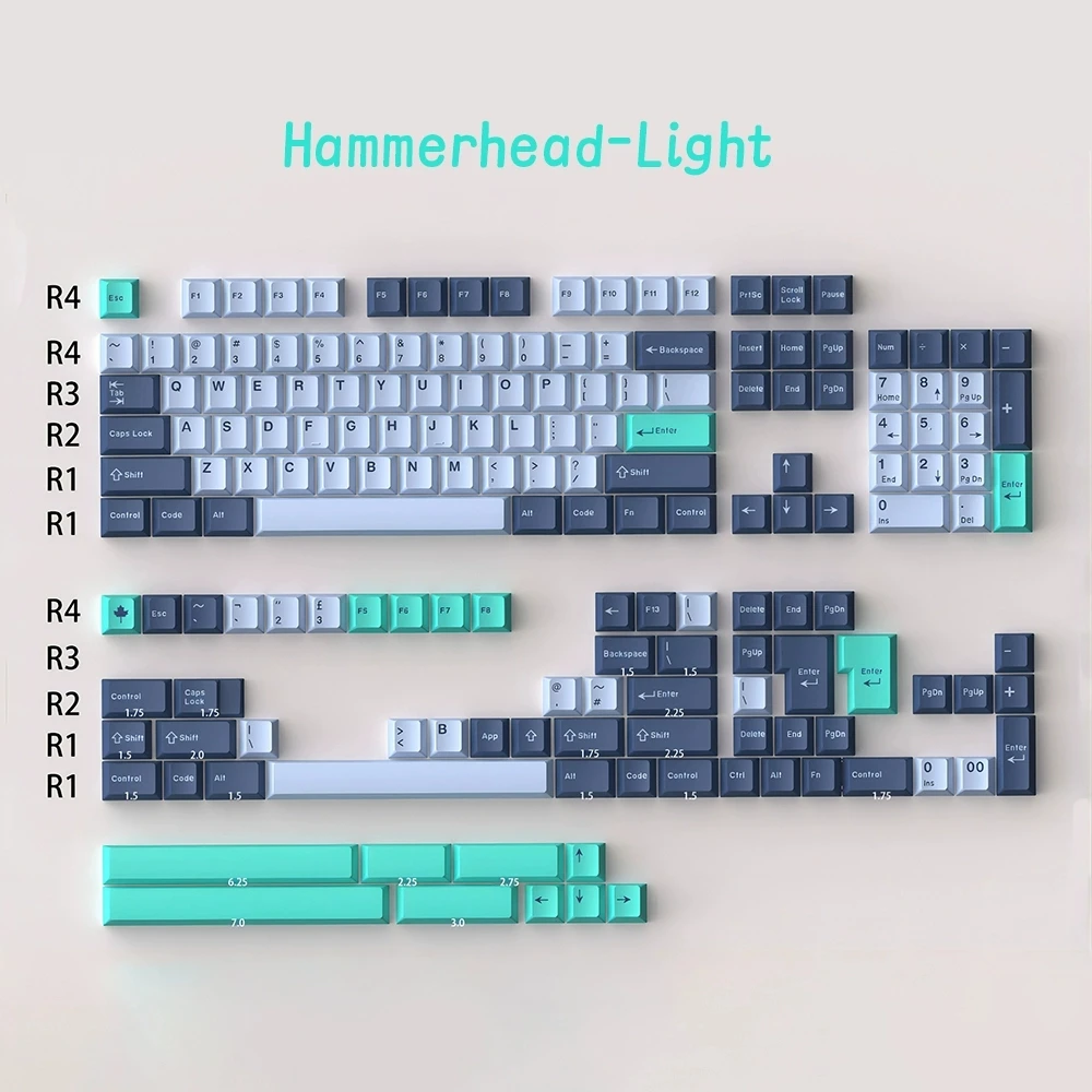 

172 Keys/set GMK Shark head Keycaps SA Profile Double Shot ABS Keyboard Keycaps for Cherry MX Switches Mechanical Gamer Keyboard