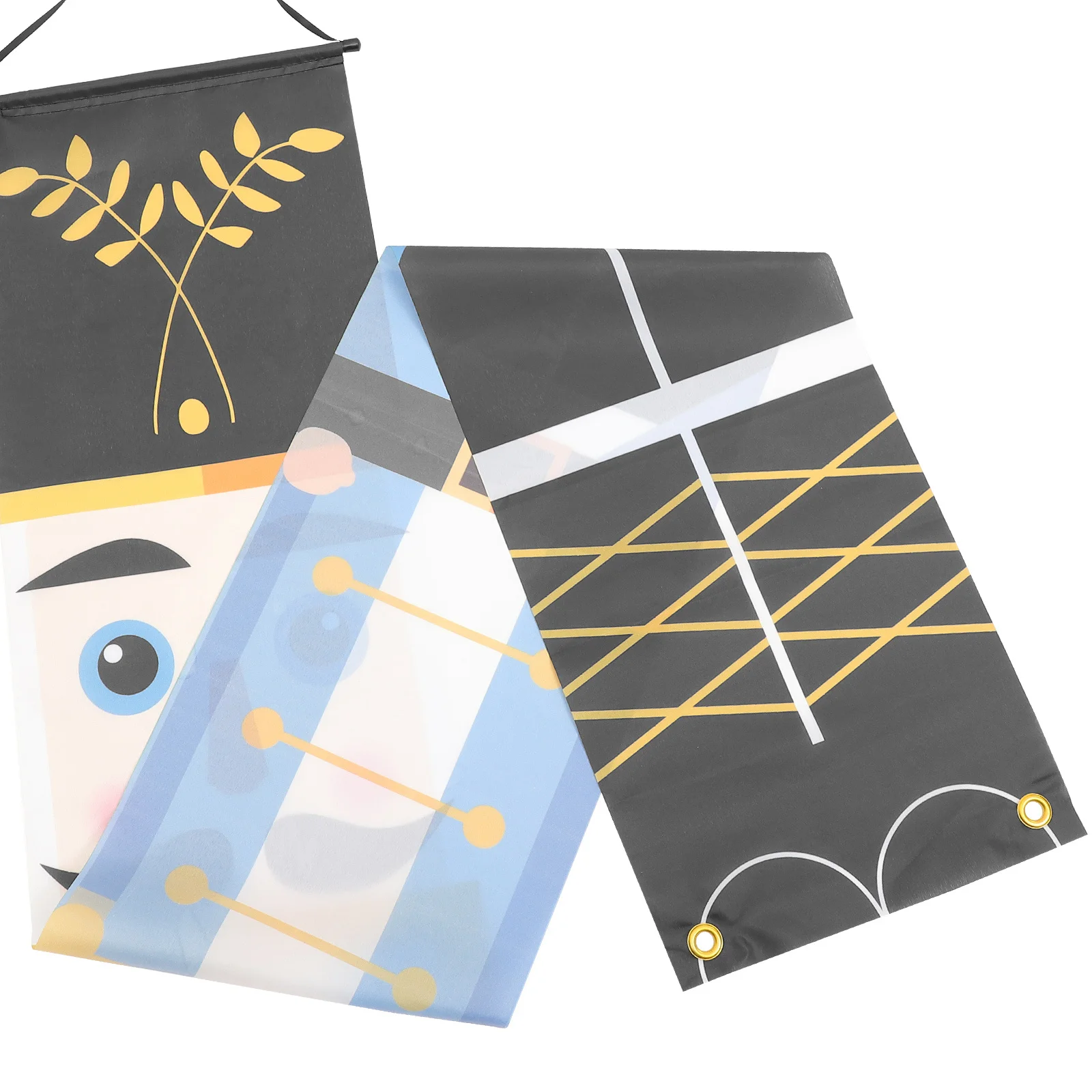 

1Pair Nutcracker Christmas Door Couplet Exquisite Polyester Xmas Porch Banner Front Door Party Ornament Decoration