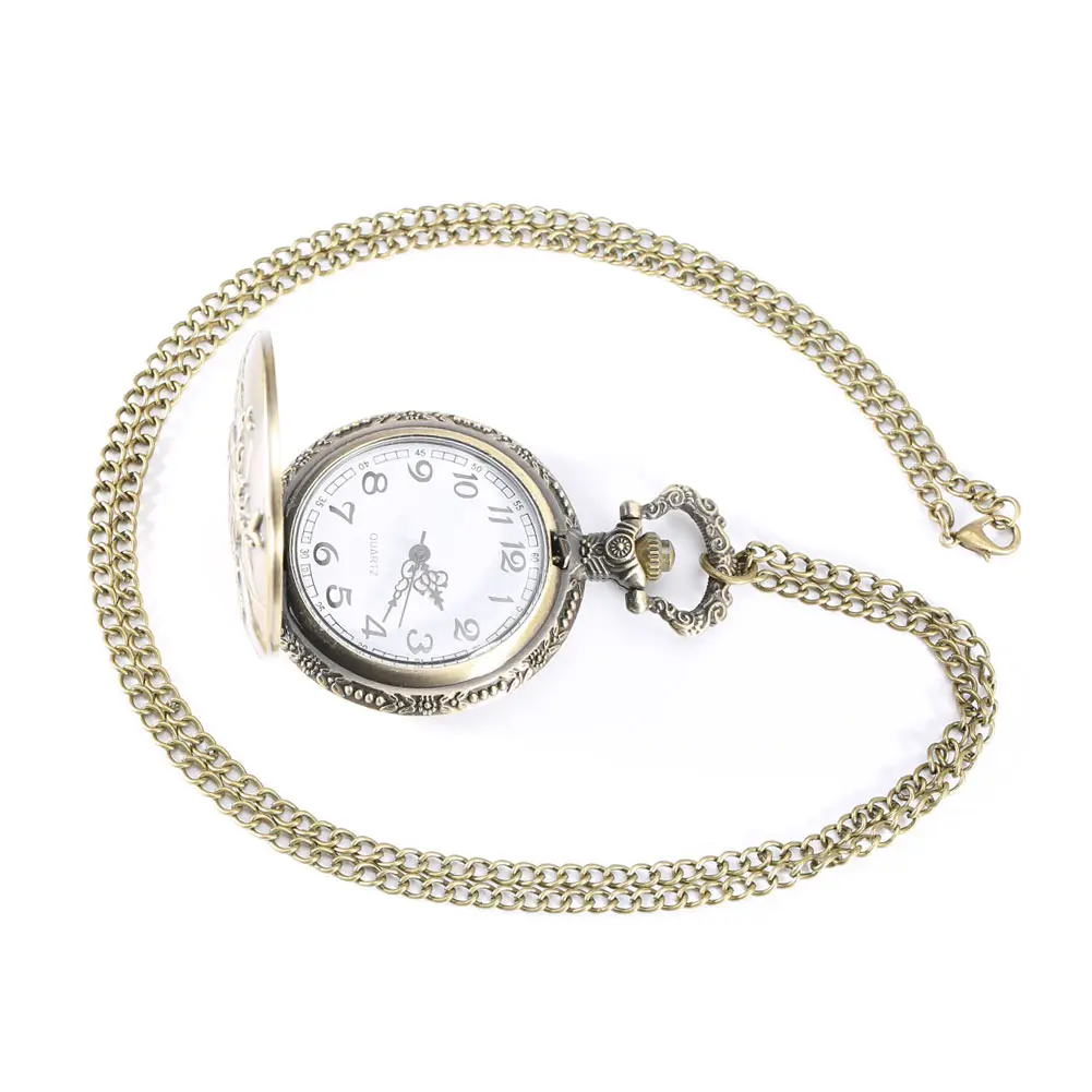 Watch On Chain Pocket Watch Vintage Deer Case Quartz Pocket Watch Pendant Necklace Women Men Chain Clock Gifts Man Watch