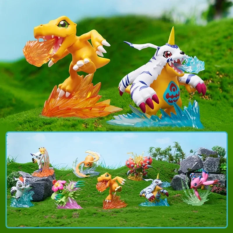 En Stock, caja ciega genuina de Digimon Adventure, Agumon Gabumon Greymon Piyomon Patamon Tailmon Palmon, figura de caja misteriosa de juguete