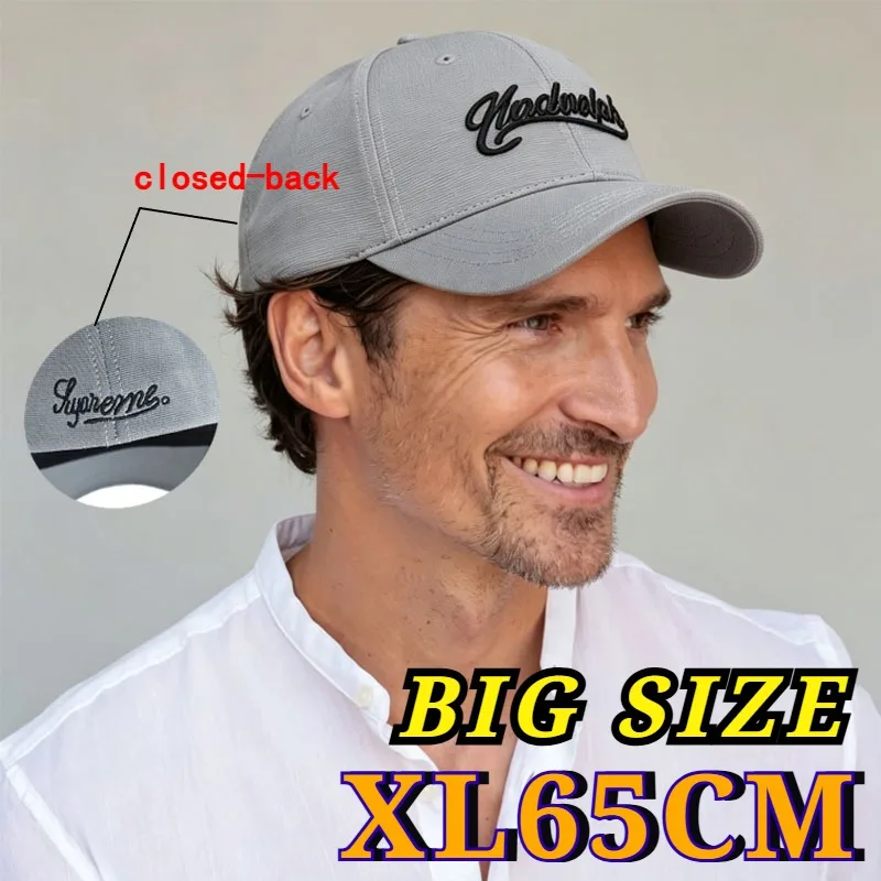 Extra Large Size XL65cm Elastic Back Closed Baseball Caps Men Women Big Size Hip-hop Skateboard Cap Dad Big Head Trucker Hats