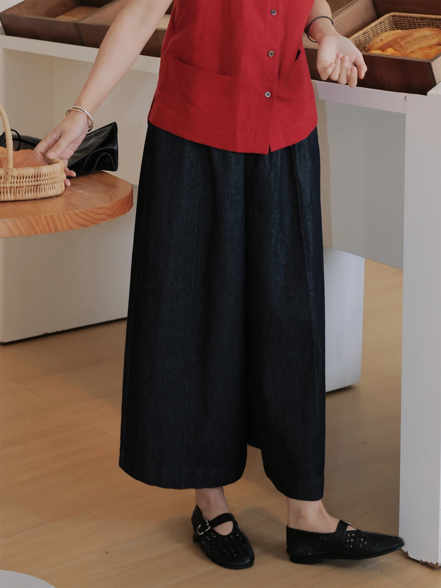 

TT Art Journey Lazy Style Cotton Wide Leg Jeans Spring Thin Loose Casual Pants High Waist Ladies Loose Fit Jeans