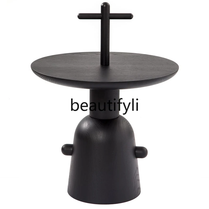 

Nordic modern coffee table simple solid wood art casual small side fruit plate ornament personalized corner table