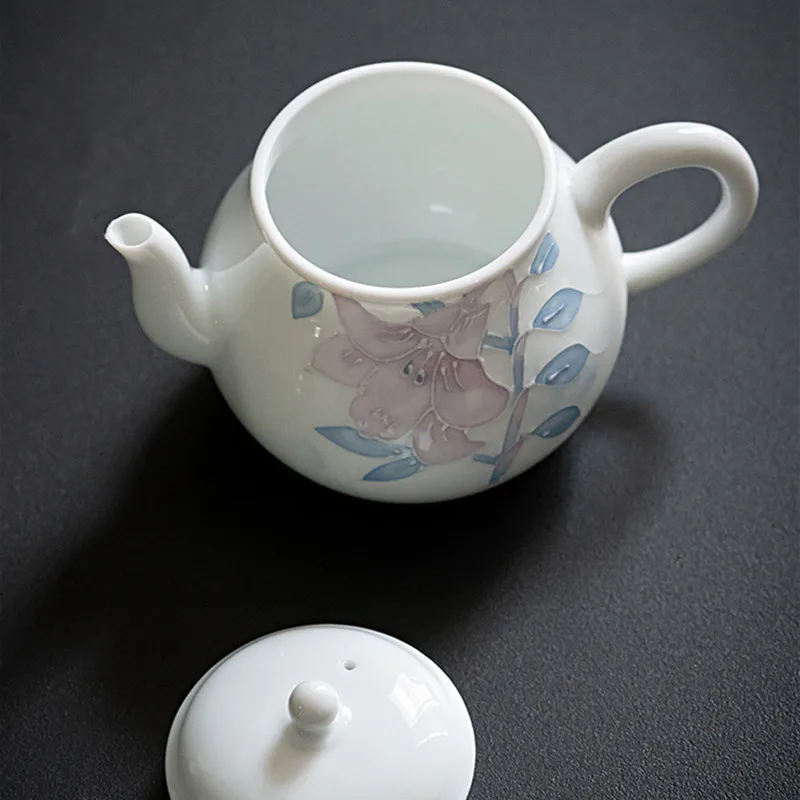 160ml Chinese Handmade Ceramic Teapots Hand-painted Flowers Pattern Porcelain Tea Pot Household Kettle Travel Portable Tea Set