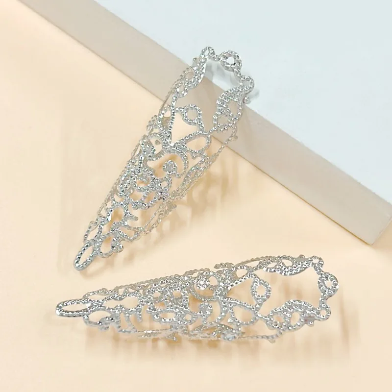 2 pcs Hot Sale Nail Art manicure Hollow Pattern Knuckle Protection Ring Collection - Dramatic Stage Armor Set for Dancers