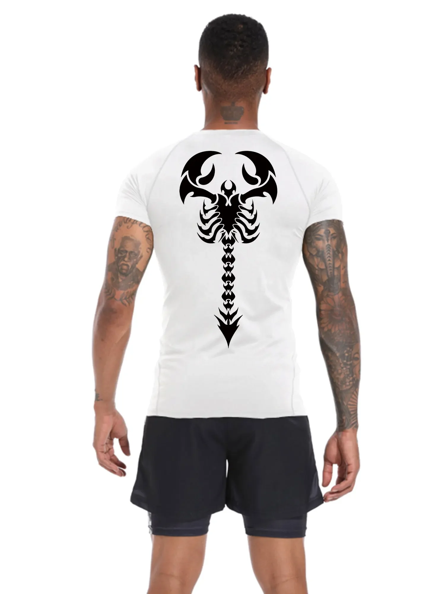 ملابس رياضية للرجال للحماية من الشمس، تي شيرت رياضي للجري من الجلد الثاني، شورت للياقة البدنية، قميص مضغوط، ملابس للتمرين