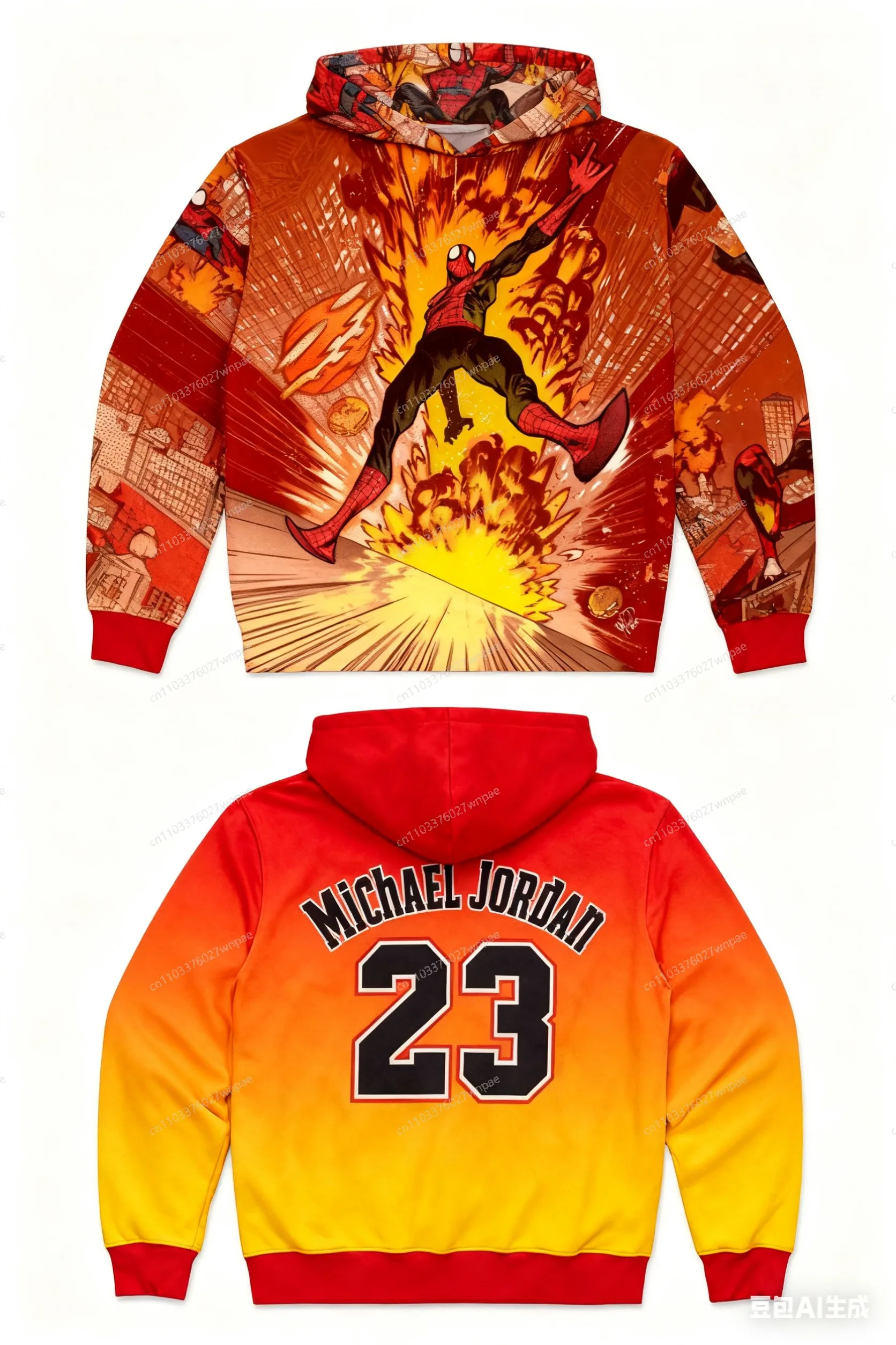 سترة جيرسي بغطاء للرأس بطباعة ثلاثية الأبعاد من AI-Creative Marvel: أنيقة ومريحة رياضية كاجوال كلاسيكية، ضرب عالمي على البطل، جاهز للجنسين للبالغين والأطفال #1