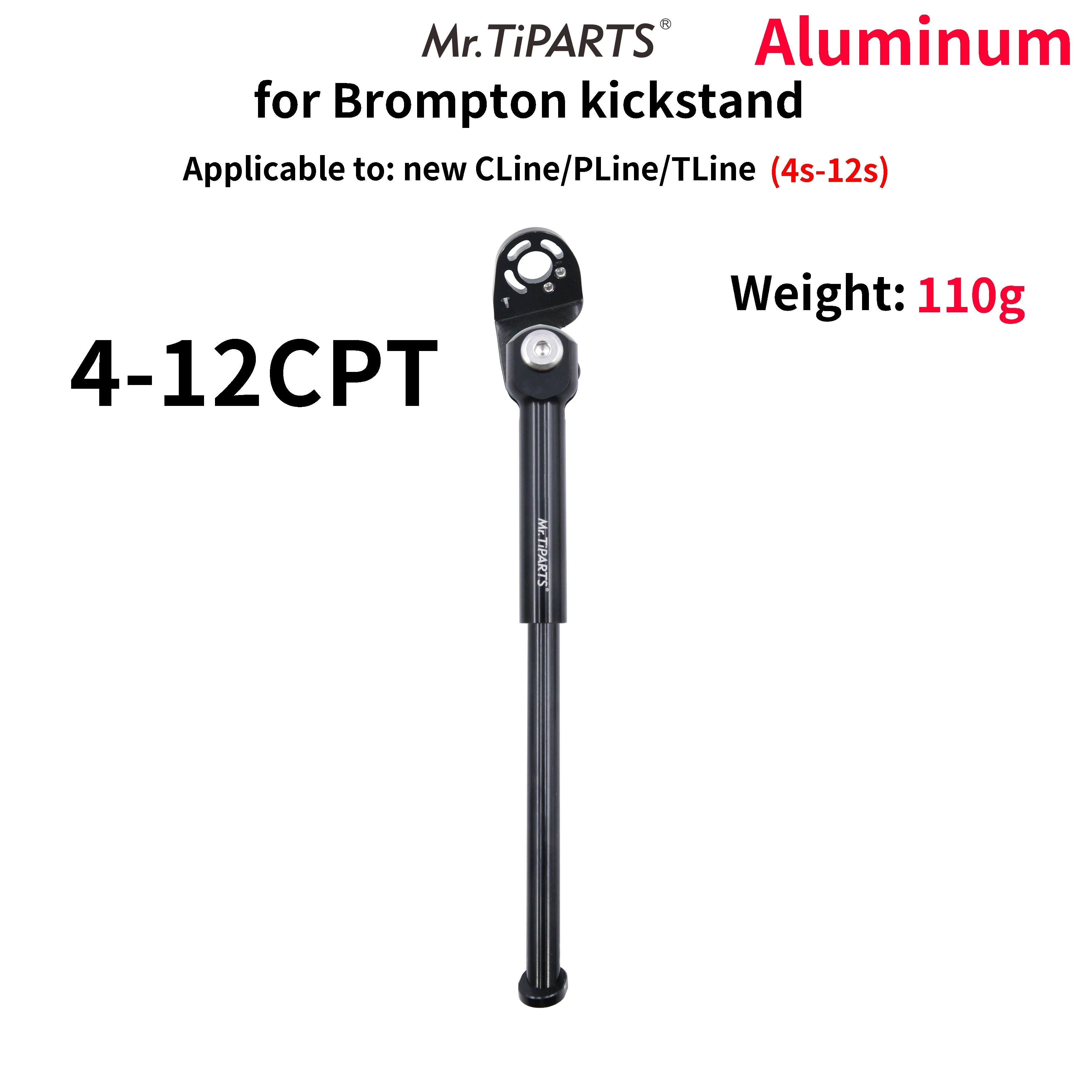 Mr.Tiparts Aluminum Alloy 16 Inch Kickstand for Brompton Bike C Line A Line