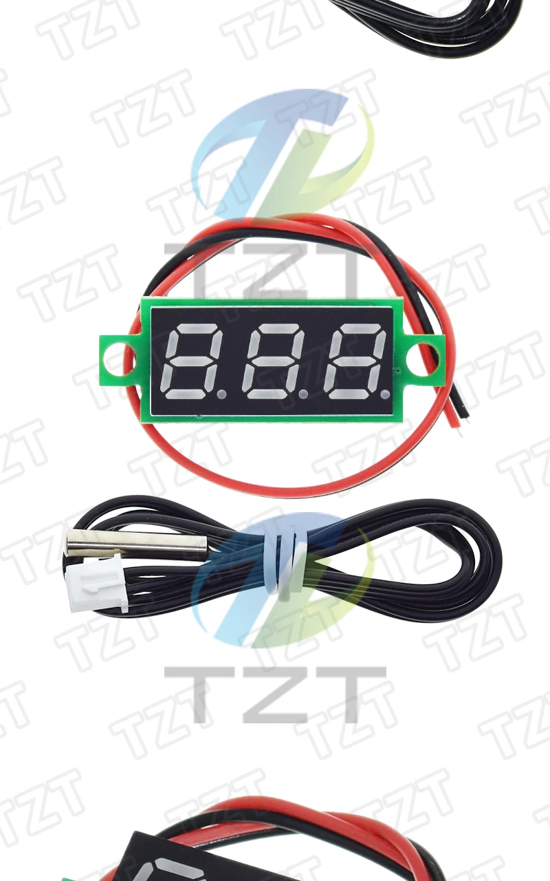 DC 12V 24V Mini Digitales LED-Thermometer für Auto-Temperaturüberwachung, Panel-Messgerät, Messbereich -50-125°C mit Temperaturfühler – Detail 6