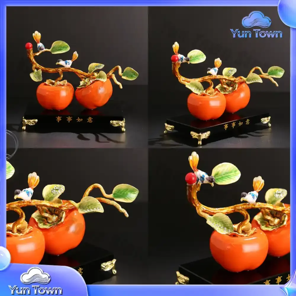 New Chinese enamel color persimmon persimmon everything goes well ornament TV cabinet porch villa decoration home new home