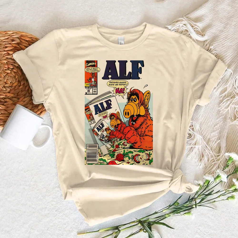 

Alf t shirt women comic funny Tee girl Japanese designer clothing