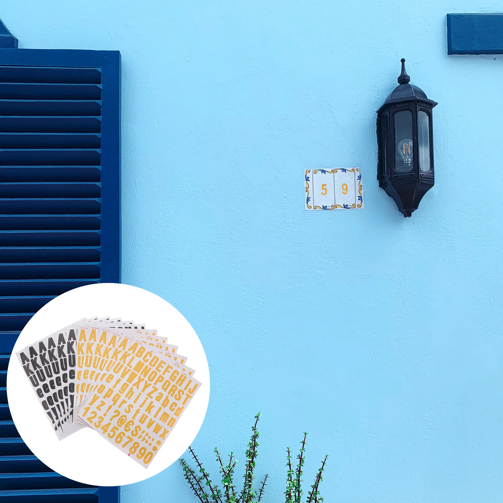 

12 Sheets Alphanumeric Stickers Mailbox Numbers and Letters Self-adhesive Decal Label Outdoor for Scrapbooking Pvc Lable