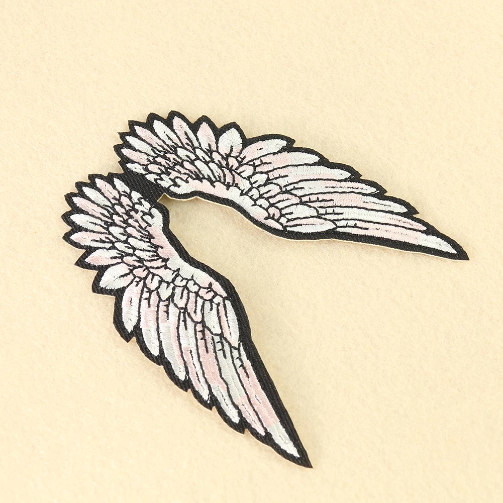 2PCS Angel Wings Patches Iron on Embroidered Patches for Jackets Shirt Backpacks DIY Apparel Accessories Thermo Adhesive Patches