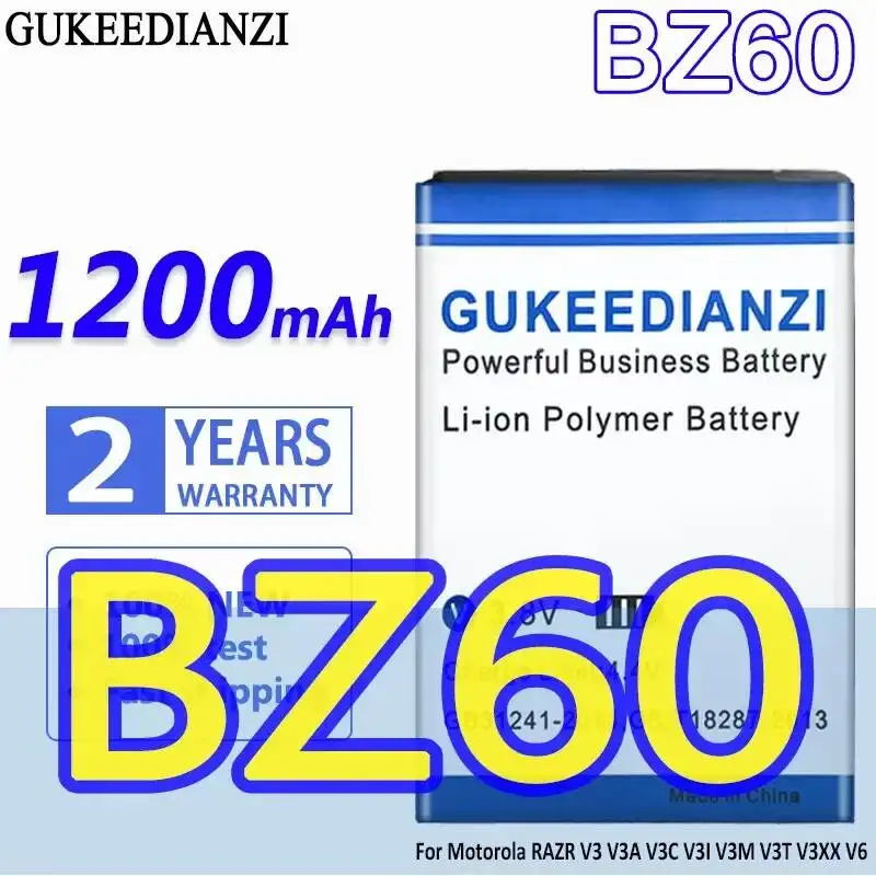 

High-Efficiency Mobile Phone Battery BZ60 1200Mah For Motorola Moto Razr V3 V3A V3C V3I V3M V3T V3XX V6 High Capacity