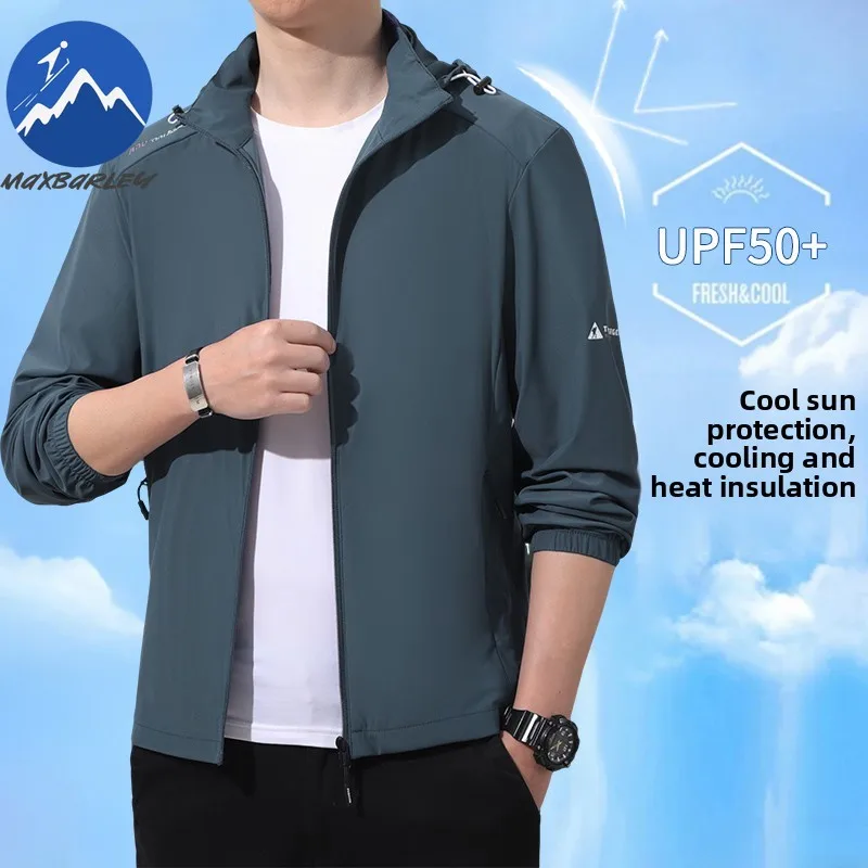 

Летняя мужская куртка из ледяного шелка: повседневная, дышащая, с защитой от солнца, с капюшоном, ветрозащитная, для кемпинга, спорта, рыбалки, со съемными элементами