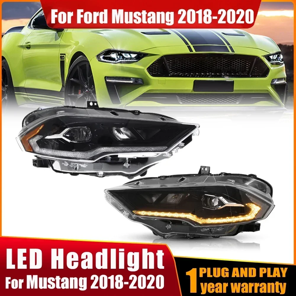 

Car Front Lights For Ford Mustang LED Headlight 2018 2019 2020 Mustang Headlamp DRL Lights Assembly Automotive Accessories