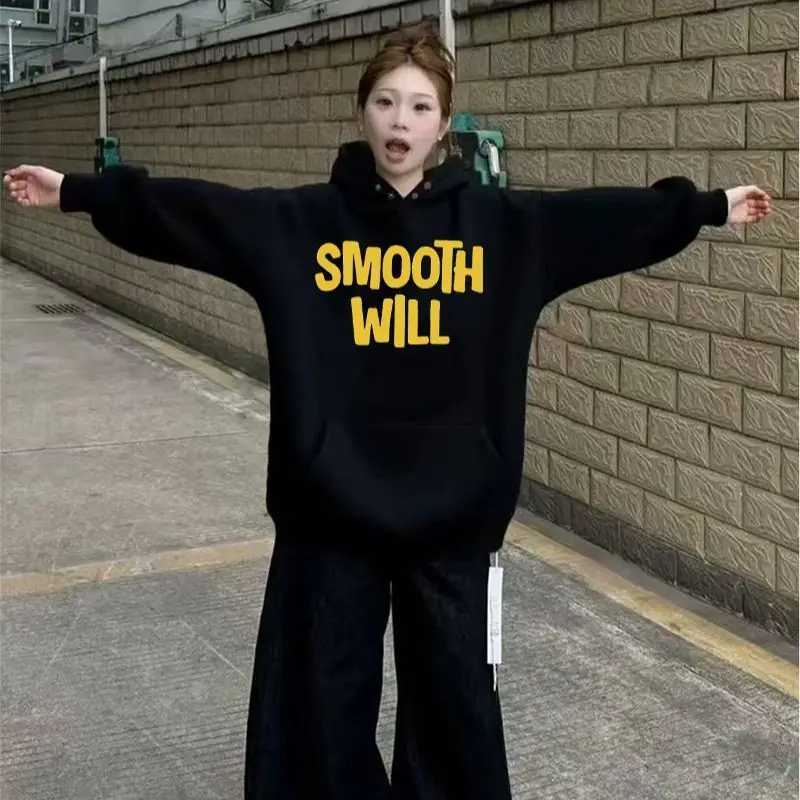 

Флисовая толстовка со шляпой, женская летняя одежда для дома с открытыми плечами, японский стиль, нерегулярный милый Y2K, милый костюм с эластичной резинкой на талии GF