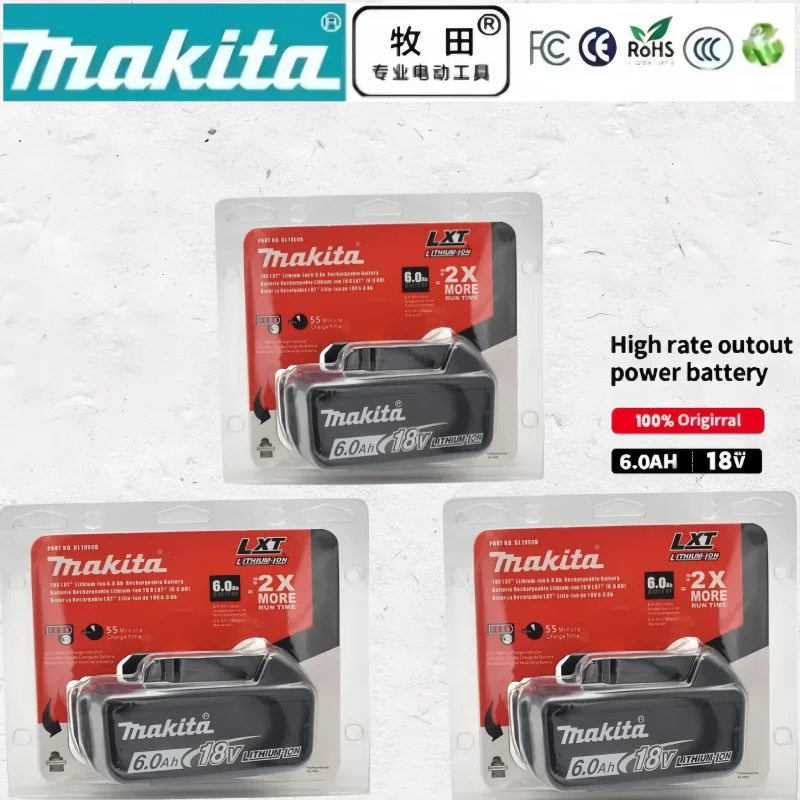 

HOT Original Makita 18V 6.0Ah Rechargeable Battery ,For Makita BL1860 BL1830B BL1840 BL1840B BL1850 BL1850B Power Tools Battery
