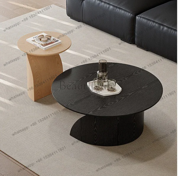 LS Italian minimalist smoky color moon coffee table living room vintage home log modern size