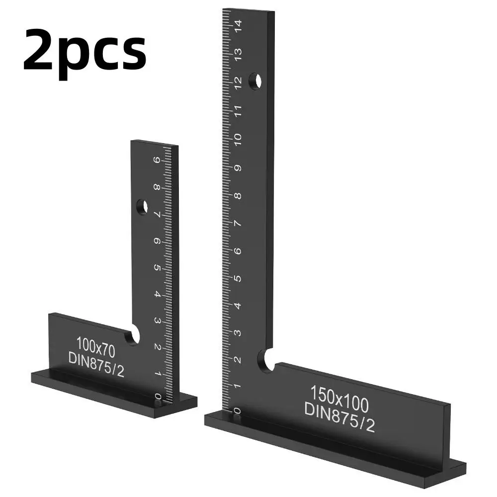 

2Pcs Portable Engineer Square Ruler Machinist Square 90 Degree Right Angle Ruler Precise Carpenter Aluminum Alloy Measuring Tool