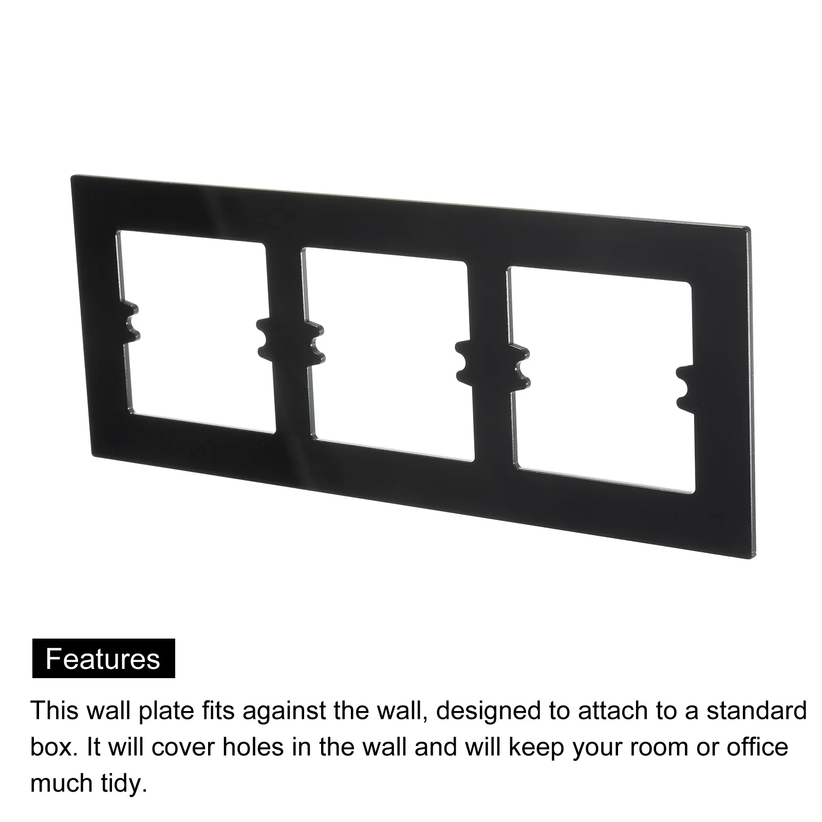 1-5Pc Switch Surround Plate Wall Panel Decoration Single/Dual/Three Gang Switch Socket Acrylic Plate White Black Frame DIY Parts