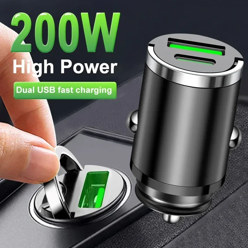 Car Charger 100W USB C Fast Charger Adapter with Overheat Protection Compatible For iPhone For Samsung For Huawei Quick Charge