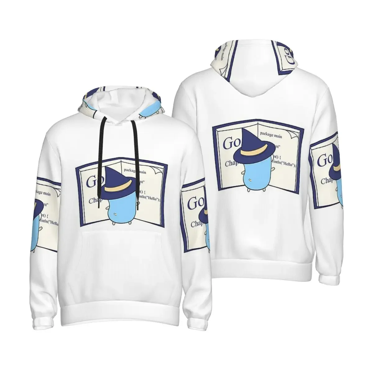 The Go Gopher Golang Witch Learning Hoodie Hip Hop Pullover Autumn Winter Men's Women's Sweatshirts Long Sleeve Tops