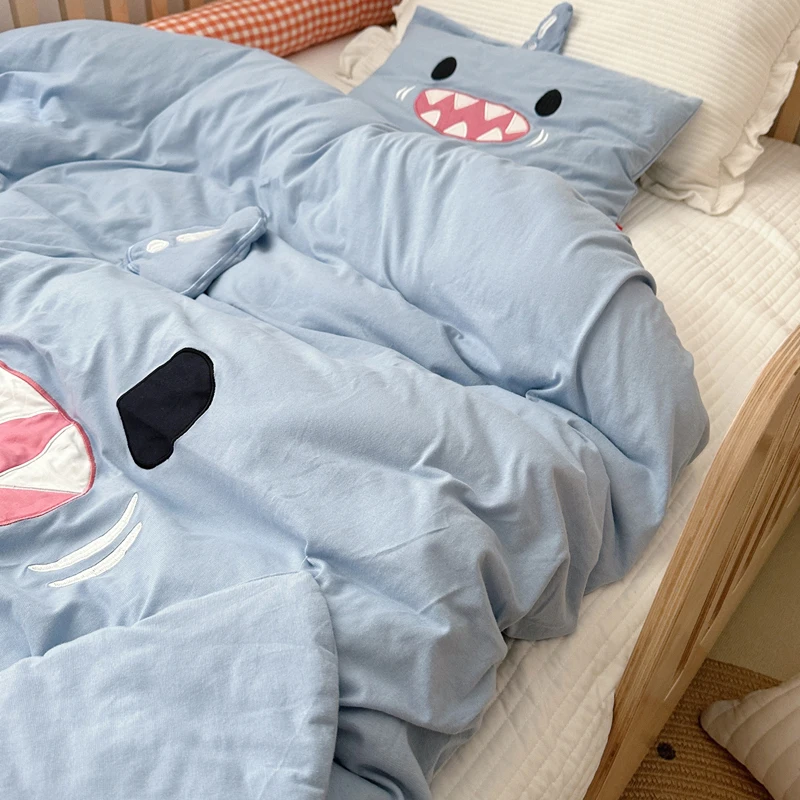 Children Bedding Set Cotton Duvet Cover Pillowcase Cute Boys Girls Bedroom Decoration 150x200cm Cartoon Anime Bedding Set 이불