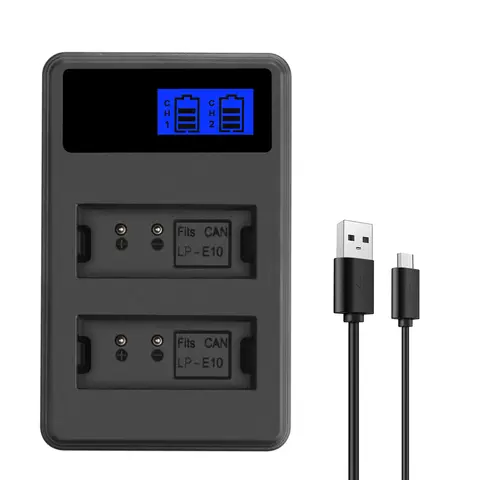 LP-E10 LP E10 LPE10 Caricabatteria per fotocamera compatibile con Canon EOS 1100D 1200D 1300D 1500D 2000D 3000D 4000D Hi