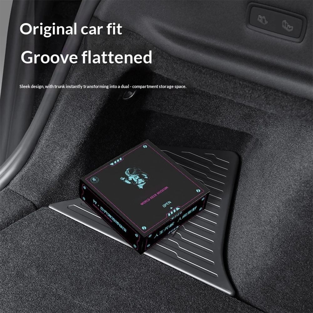 Flocking Surface TPE Trunk Side Storage Box Organizer Anti-Scratch Anti-Dirty For Tesla Model Y Juniper 2025‑2026 Accessories