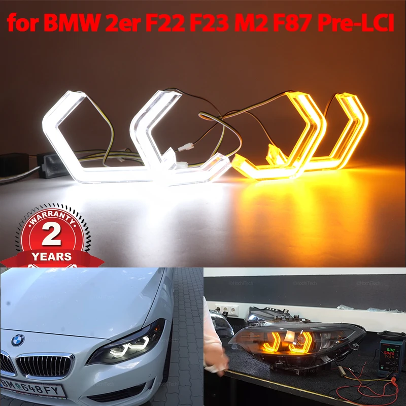 

M4 style LED Angel Eyes Kit Ring Headlight Lamps For BMW 2 series F22 F23 F87 M2 pre facelift 2012-16 Day Light turn signal