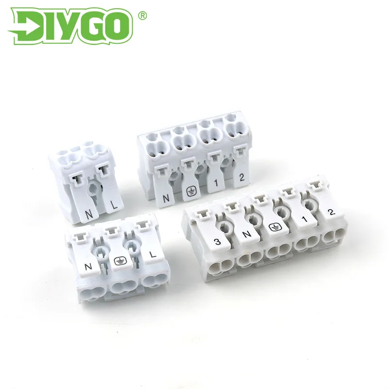 

5PCS Quick LED Strip Light Wire Connector Electrical Butt Splice Cable Connectors Crimp Spring wiring Terminal Block ZQ-1/2/3