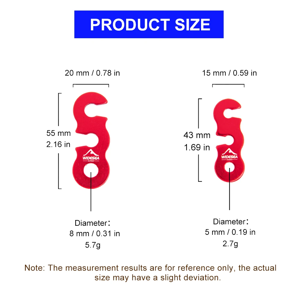 Widesea 4pcs Camping Hiking Tent Wind Rope Buckle Adjustable Aluminium Alloy Cord Buckles Equipment Outdoor Tents Accessory