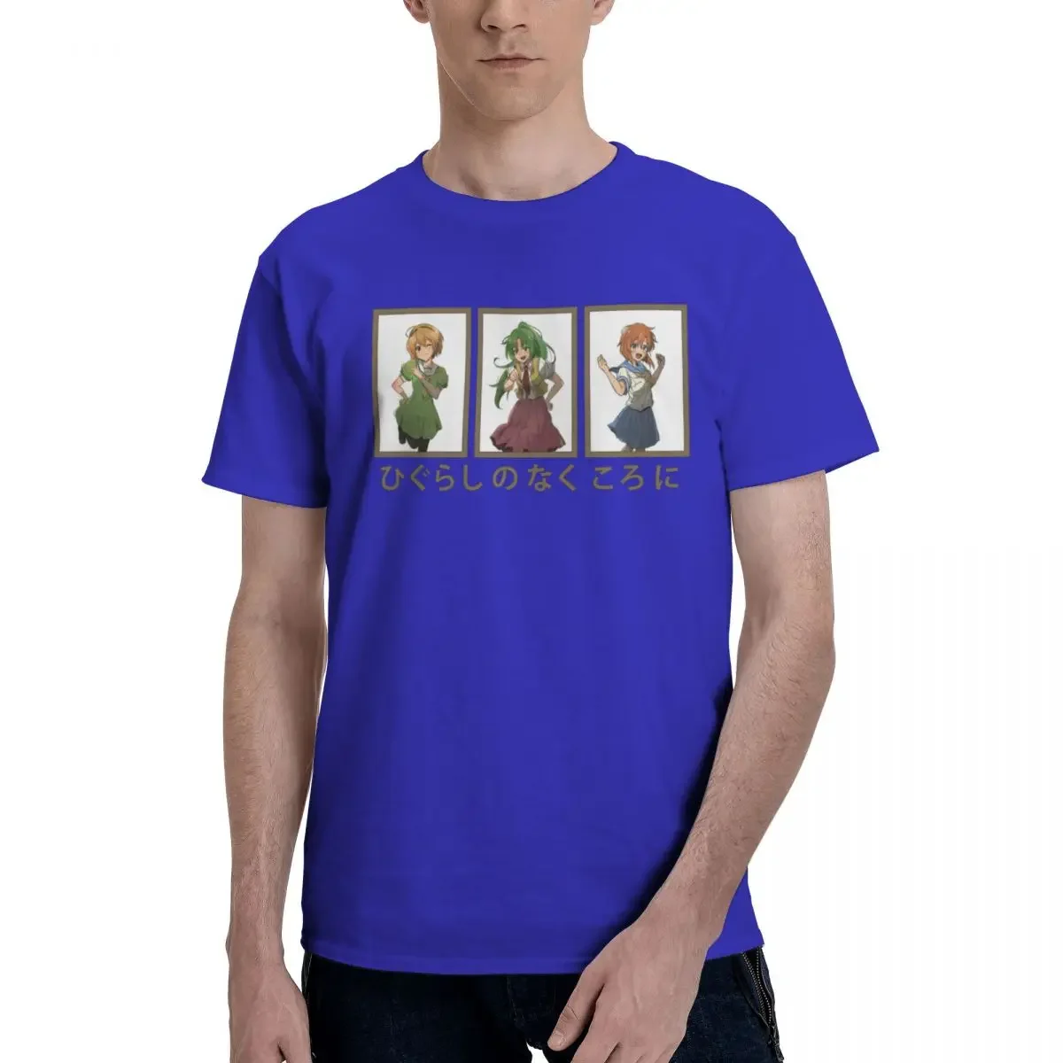 Tees Tshirts For Men  men Cloth Satoko Mion Rena Higurashi When They Cry Anime Higurashi No Naku Koro Ni men clothing  harajuku