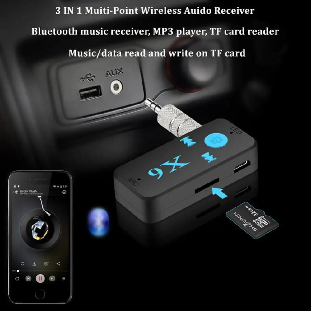 Receiver Energy Saving High-definition 3.5mm Wireless Bluetooth Receiver Adapter Bluetooth Receiver Supports Hands-free Calling