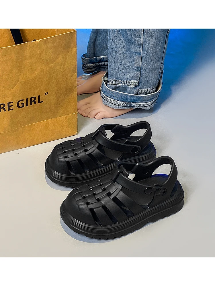 

Roman Sandals Women's Summer Outdoor Wear Comfortable Work oes Waterproof Anti-slip Rain oes Head Hole Cool oes