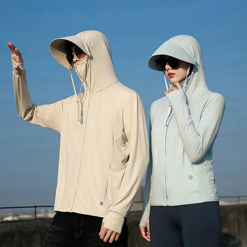  Sommer Dünne Paar Sport Freizeit Sonnenschutz Kleidung Komfortable Hohe Qualität Eis Seide Atmungsaktive Outdoor UV Schutz Mantel – Detail 21