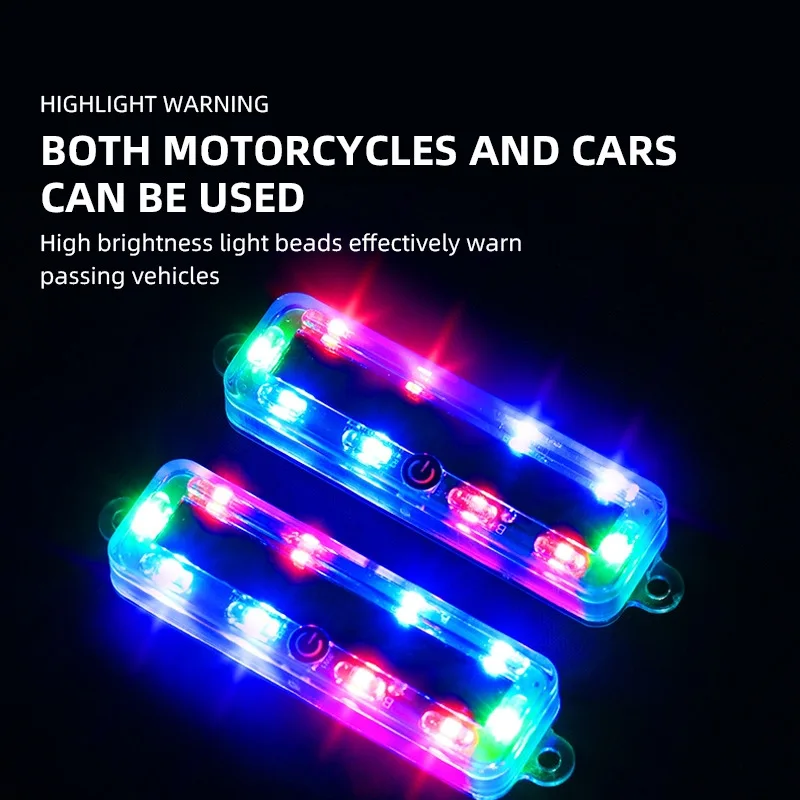 Car Solar Charging-free Anti-rear Collision And Explosion-proof Safety Light Motorcycle Brake Tail Light Modified Flash Light