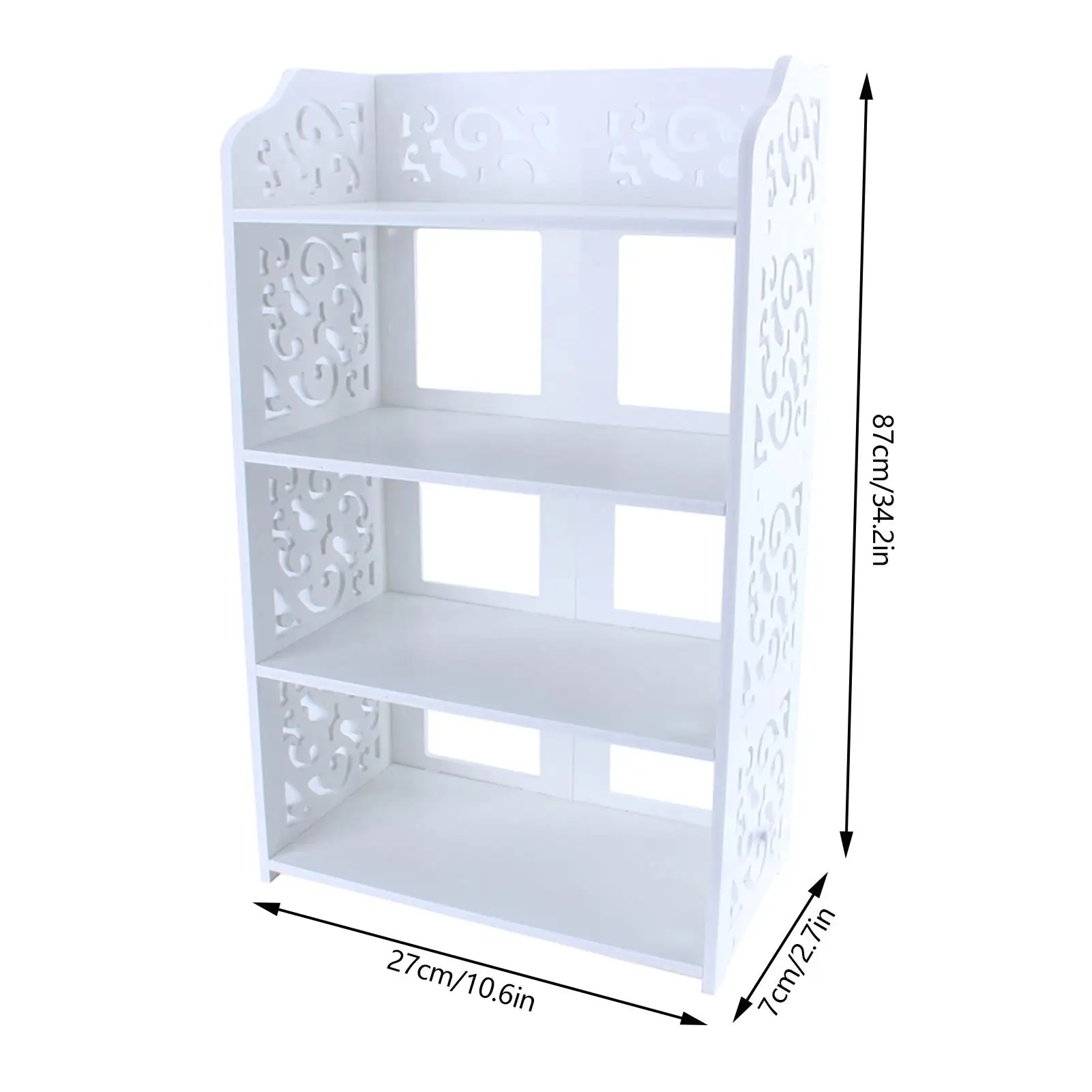 

4 Tier White Hollow Shoe Rack Storage Organizer Shelf Elegant Design for Home and Office Use Space Saving Solution
