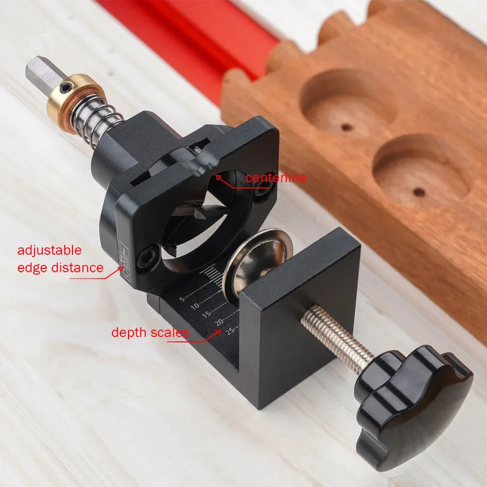 35mm Hinge  Drills Hole Jig kit Aluminum Alloy Woodworking Guide Locator Tool For Door Concealed Installation Door Frame Cabinet