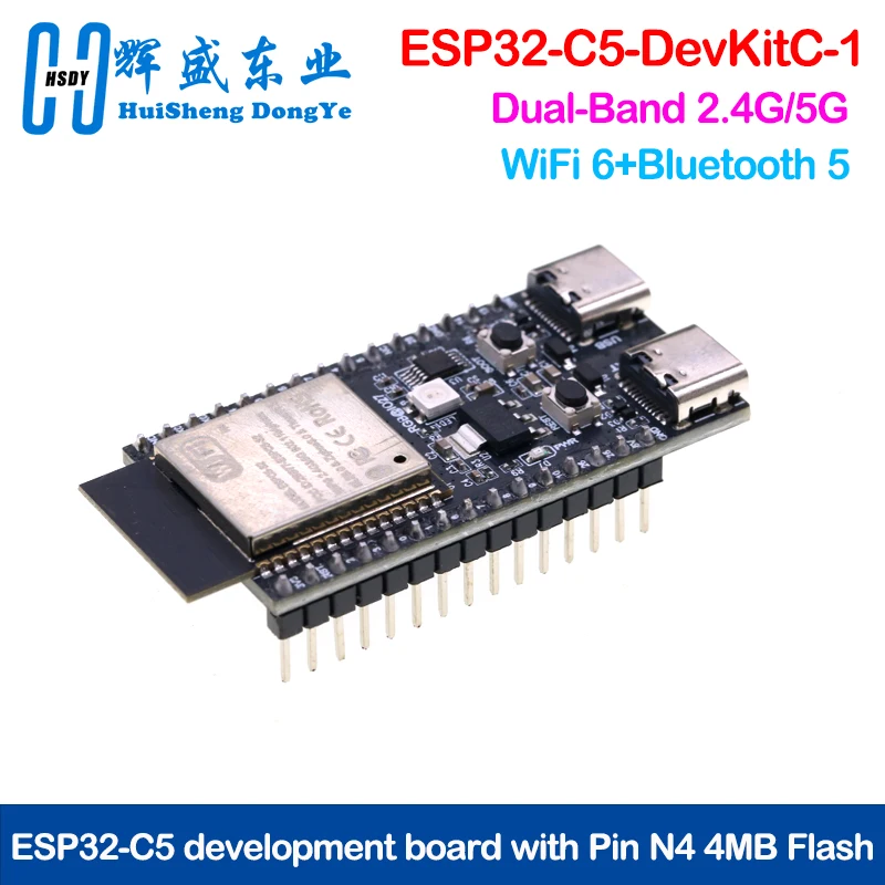 ESP32-C5-DevKitC-1 Entwicklungsboard Dual-Frequenz 2,4G 5GHz WLAN-Modul mit Pin N4 4MB Flash WIFI 6 CH340 30PIN ESP32 C5