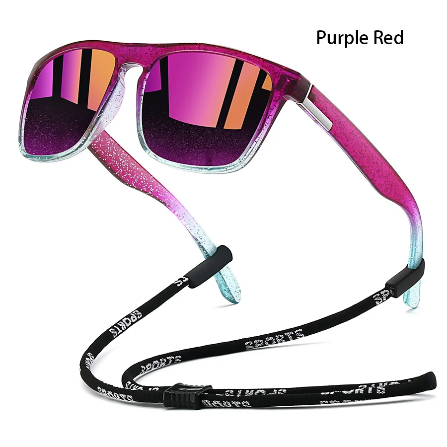 Sonnenbrille mit Kette für Männer und Frauen, klassisch quadratisch, zum Fahren, Angeln, farbenfroh, leicht, Outdoor-Schutzbrille – Detail 1