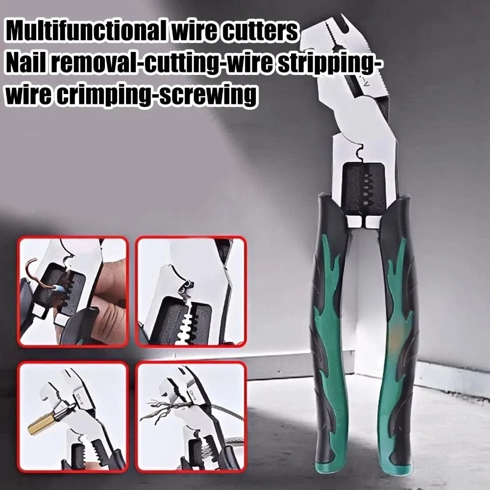

Heavy Duty Wire Stripper Sturdy Easy Gripping Cable Cutter 8.86 Inches Anti-slip Electrical Crimping Pliers Professional Wiring
