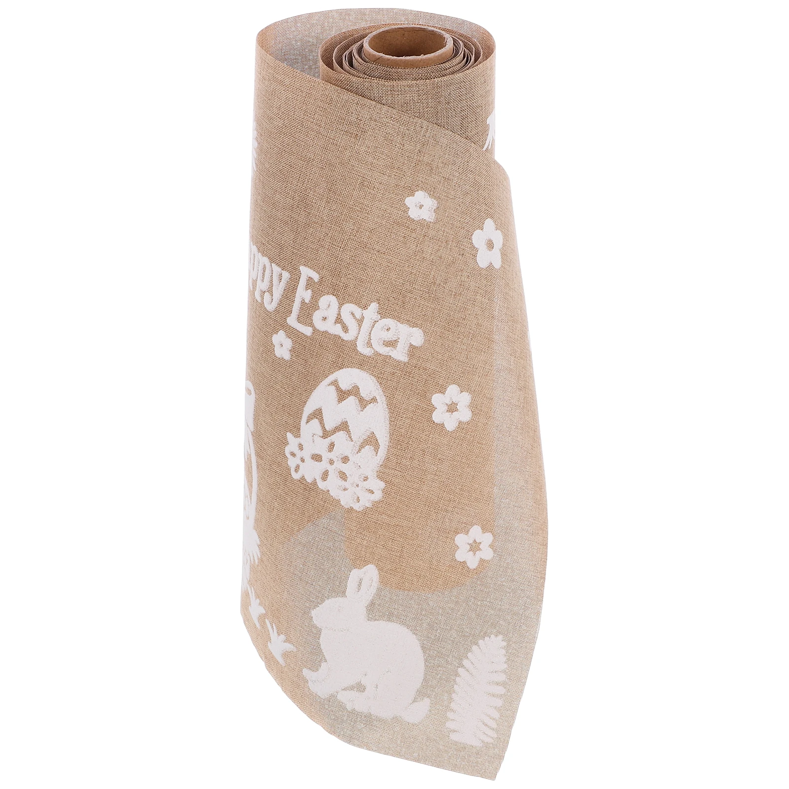 

Easter Table Runner Rabbit Egg Print DIY Decoration Imitation Linen Fabric Holiday Kitchen Cover Spring Tablecloth Party
