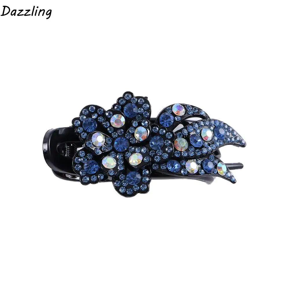 

Elegant Sweet Shinning Crystal Mom Headwear Flower Female Hair Clip Korean Style Hairpin Duckbill Clips Rhinestone Hairpin