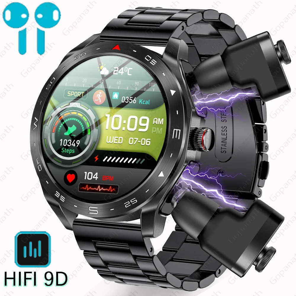 New Smartwatch TWS Bluetooth Headset Two-In-One 1.56HD Display IP67 Waterproof Heart Rate Monitor Male Sports Smartwarch 2024