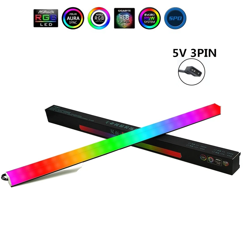 

Computer Case LED Light Bar, 30cm Magnetic Double-side Shine Strip 5V 3Pin ARGB Symphony 300*18.5*18.5mm