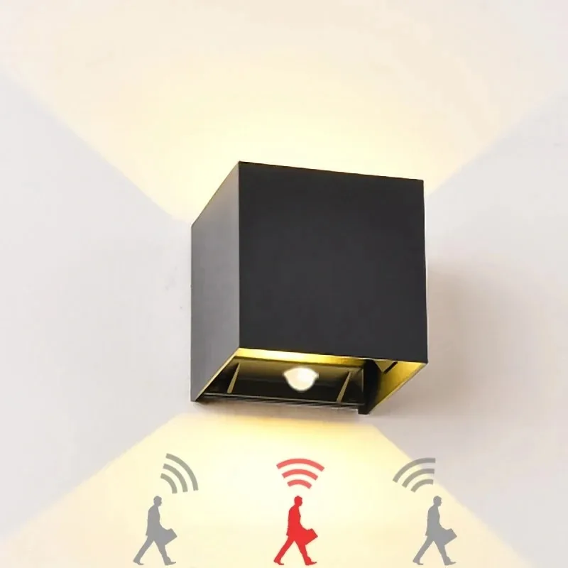 12W PIR Sensor LED Wall Light Outdoor Waterproof IP65 Porch Garden Wall Lamp Indoor Bedroom Bedside Decoration Lighting
