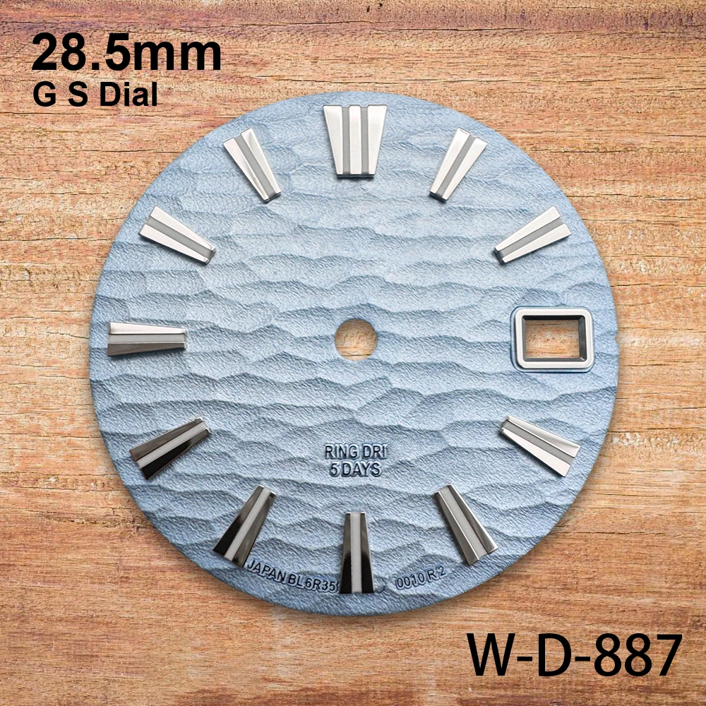 Dial Gelombang Logo GS 28.5Mm Cocok untuk Gerakan Jepang NH35/NH36 Aksesori Modifikasi Jam Tangan Berkualitas Tinggi Bercahaya Hijau