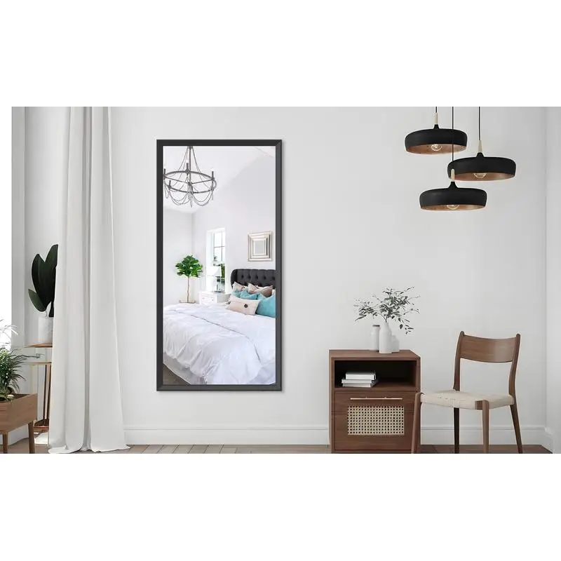

60"x30" Oversized Modern Rectangle Mirror with Black Frame - Decorative Large Wall Mirror for Bathroom, Living Room, or Bedroom